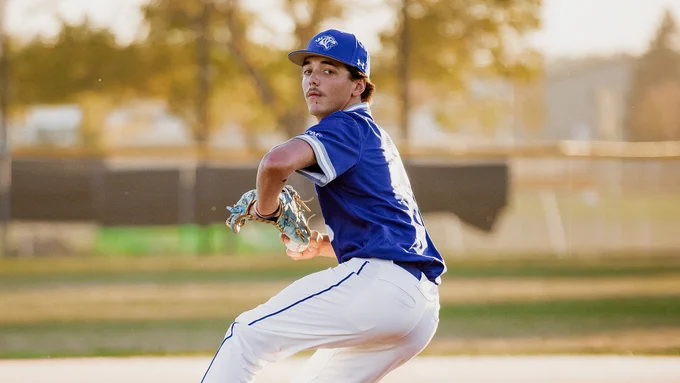 Brayden Cherrey beginning his pitching motion, photo by ThirDWheel Photo