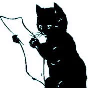Black cat reading latest issue of the Spurtle – Broughton's free independent stirrer.