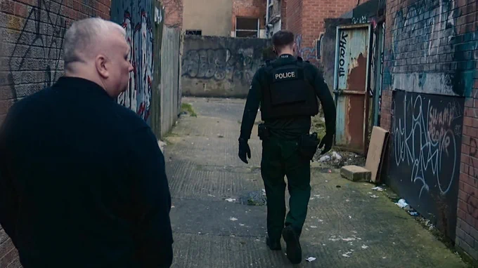 Stephen Nolan's BBC docuseries Peelers The PSNI For Real sees the presenter accompany officers in Belfast on the beat and shines a light on the reality of policing a post conflict city.