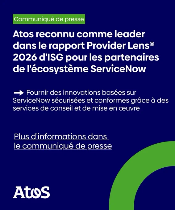 Atos reconnu comme leader dans le rapport Provider Lens® 2026 d'ISG pour les partenaires de l'écosys