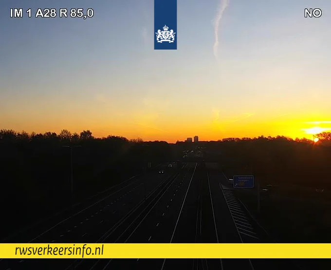 De zon komt op boven de A28