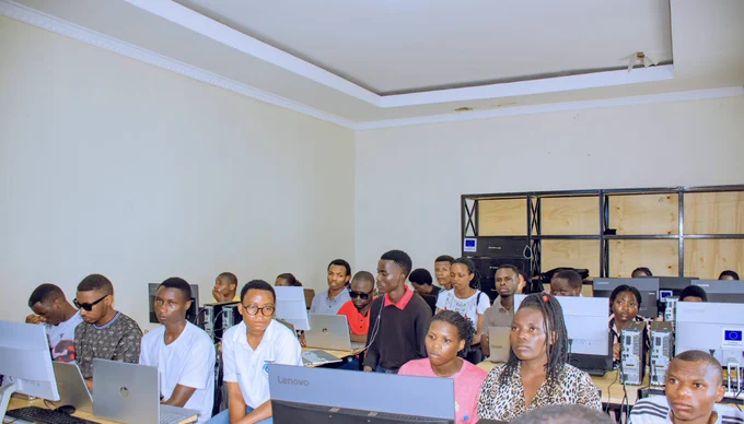 A group of young students in a class