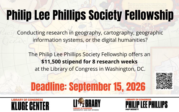 The PLPS Fellowship offers a $11,500 fellowship for 8 research weeks at the Geography & Map Division
