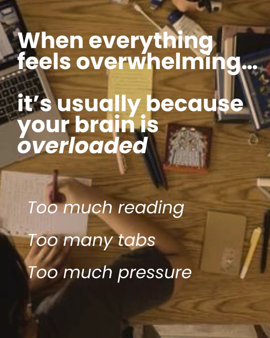 Student feeling overwhelmed during exam revision, surrounded by notes and multiple tabs, followed by a shift to a calmer study approach by switching from reading to listening using Speechify. The scene shows a student putting on headphones, listening to study material, and becoming more focused and relaxed, ending with an organised workspace and a message encouraging staying calm instead of cramming.