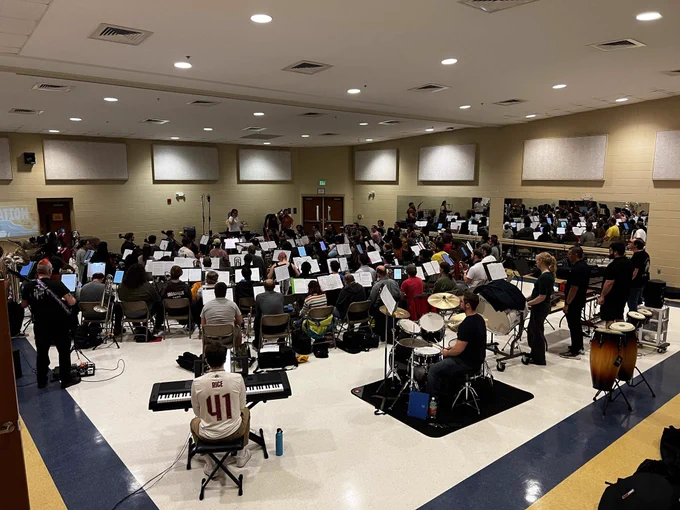 The orchestra at dress rehearsal 