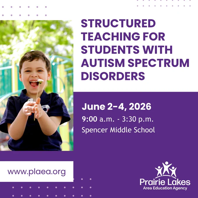 Young child outdoors with playground equipment, promoting a workshop on structured teaching for students with autism spectrum disorders.