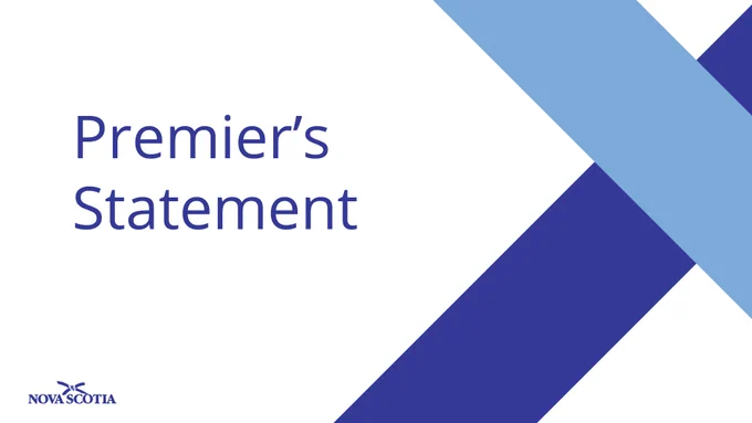 Graphic with the words Premier's Statement and Province of Nova Scotia logo.
