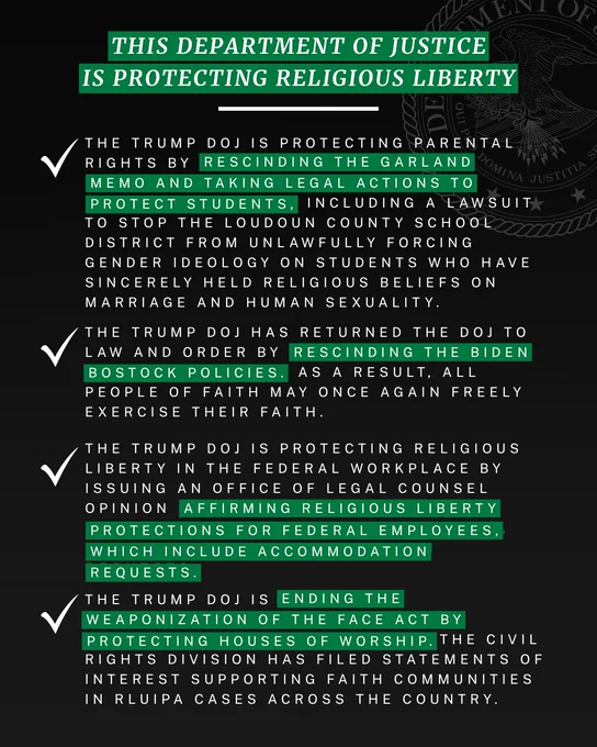 This Department of Justice is Protecting Religious Liberty