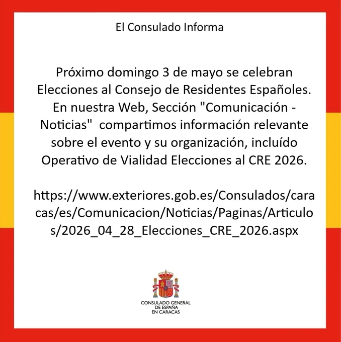https://www.exteriores.gob.es/Consulados/caracas/es/Comunicacion/Noticias/Paginas/Articulos/2026_04_28_Elecciones_CRE_2026.aspx