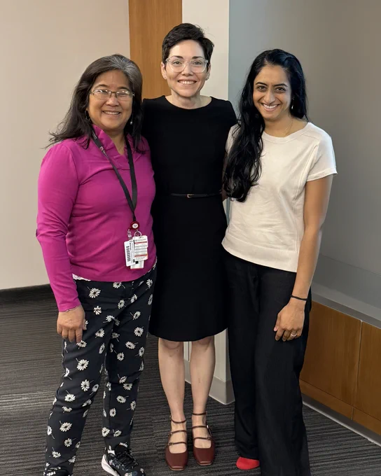 Image of Drs. Sayoko Moroi, Lindsey Delott, and Shreya Prabhu