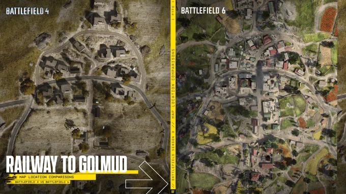 Comparaison de Train vers Golmud entre BF4 et BF6.
