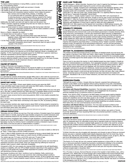 a page full of MAiD facts, history and cases, available in pdf form on our linktree in post. 
