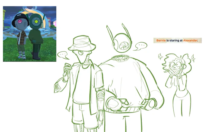 dr. hannibal bromwood and alexander are given more fashionable duds than they're used to. bernie just thinks robots are cool but she may be marveling at the fashion as well