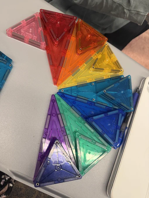 Structure #3: A box made up of magnetic tiles. The top has a small triangular opening.