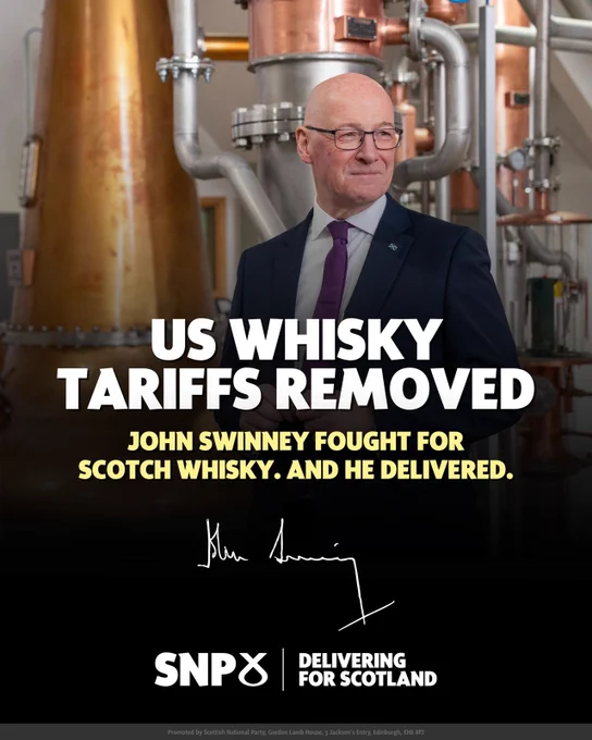 US Whisky Tariffs Removed. John Swinney fought for Scotch Whisky. And he delivered.