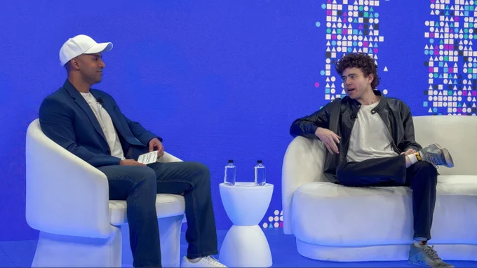 Nikil, CEO of Alchemy, and Shayne Coplan, CEO of Polymarket, at Alchemy CoBuild