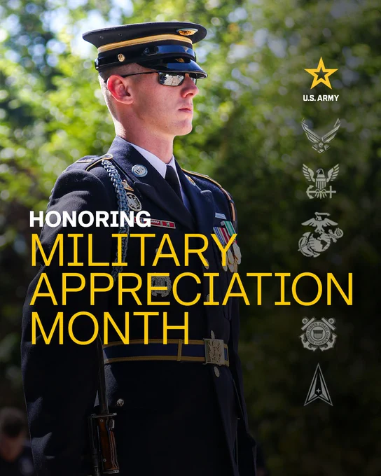 Graphic for military appreciation month.