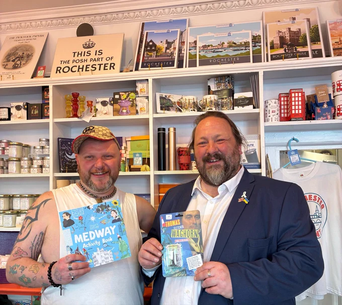 Dan and Vince in the little shop