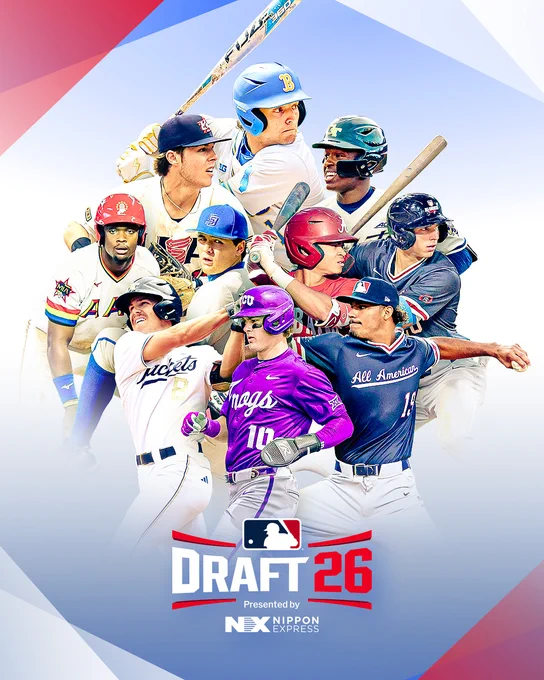 Photos of Roch Cholowsky, Grady Emerson, Vahn Lackey, Jackson Flora, Eric Booth Jr., Justin Lebron, Jacob Lombard, Drew Burress, Gio Rojas and Spencer Strosnider
DRAFT 26
PRESENTED BY
NIPPON EXPRESS