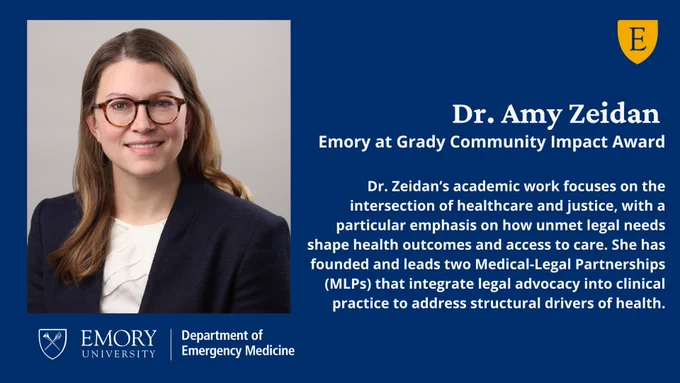 Dr. Amy Zeidan, Emory at Grady Community Impact Award