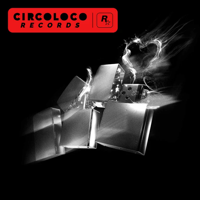 CircoLoco Records poster featuring three lighters, one with a heart-shaped flame.