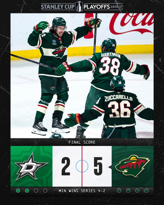 Final score: Wild defeat Stars 5-2 (MIN wins series 4-2)