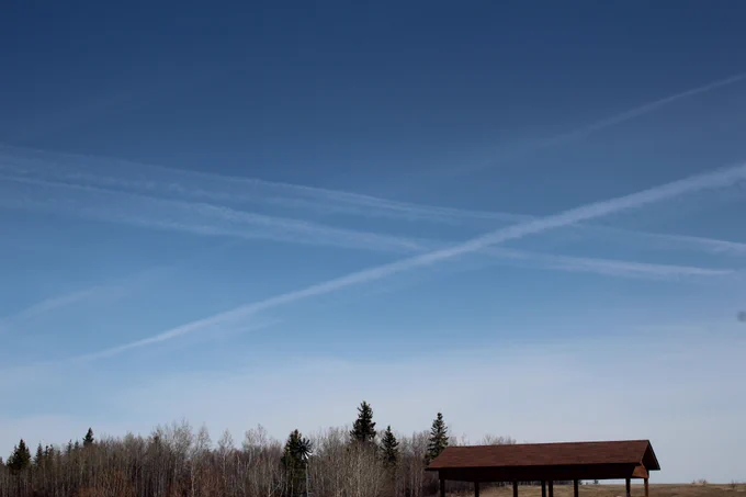 Contrails in the sky