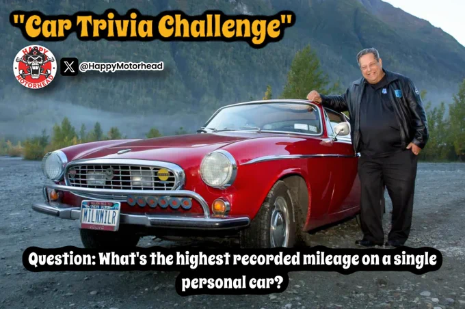 Answer: Over 3 million miles on a 1966 Volvo P1800S owned by Irv Gordon.