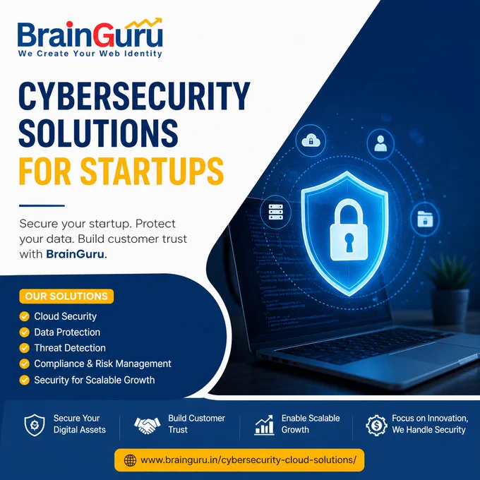 𝗖𝘆𝗯𝗲𝗿𝘀𝗲𝗰𝘂𝗿𝗶𝘁𝘆 isn’t optional for startups anymore - it’s survival.

Modern cloud-based 𝗖𝘆𝗯𝗲𝗿𝘀𝗲𝗰𝘂𝗿𝗶𝘁𝘆 𝗦𝗼𝗹𝘂𝘁𝗶𝗼𝗻𝘀 are affordable, scalable, and built specifically for growing businesses.

Today’s startups can leverage:
✅ Real-time threat detection & monitoring
✅ Cloud security for apps, data & infrastructure
✅ Endpoint & network protection
✅ Compliance & data privacy solutions
✅ AI-powered risk detection & prevention

With cloud security services, startups can scale protection as they grow - without investing heavily in hardware or large IT teams. 

Want to secure your startup with the right strategy and tools?
𝗖𝗮𝗹𝗹  𝟵𝟭𝟴𝟬𝟭𝟬𝟬𝟭𝟬𝟬𝟬𝟬
Explore complete cybersecurity & cloud solutions: https://www.brainguru.in/cybersecurity-cloud-solutions/

#CyberSecurity #StartupsIndia #CloudSecurity #DataProtection #BusinessGrowth #TechStartups #DigitalSecurity #AIsecurity #Brainguru