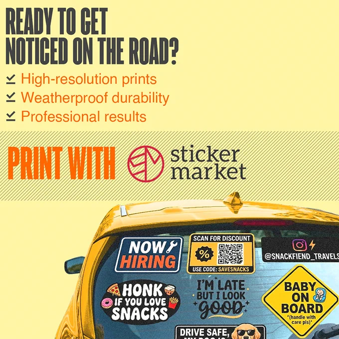 Print your car stickers with StickerMarket