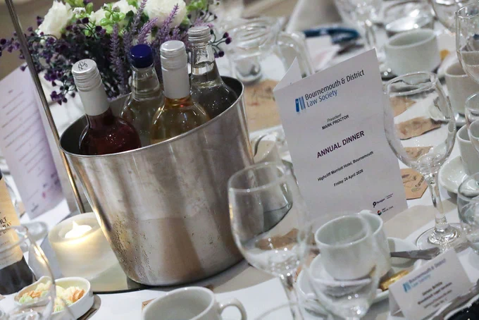 Bournemouth and District Law Society Annual Dinner 2026 - Picture of a table