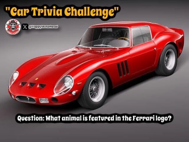 Answer: A prancing horse (cavallino rampante). It was originally from a WWI pilot's plane