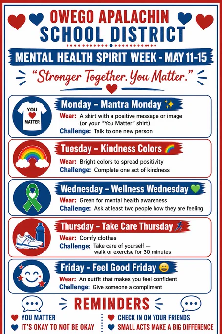 OACSD Mental Health Spirit Week May 2026