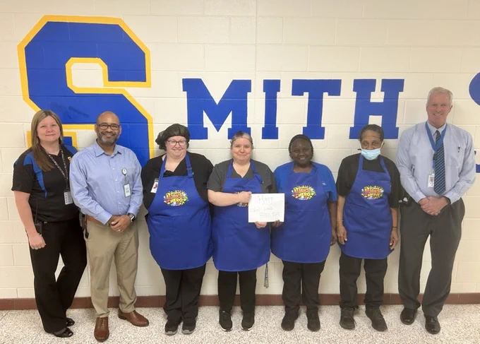 school lunch ladies with admin