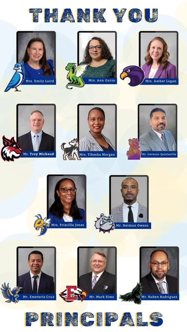 Thank You Principals with a picture of all CISD principals