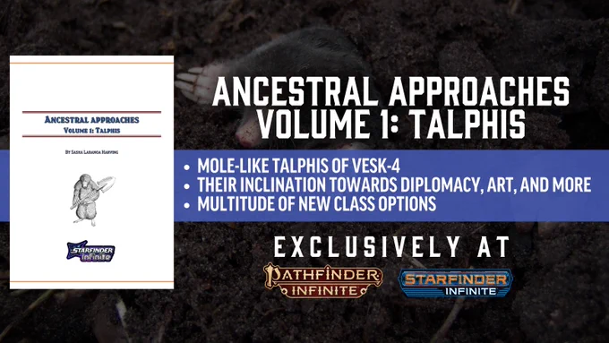 Ancestral Approaches - Volume 1: Talphis is available now at PathfinderInfinite.com