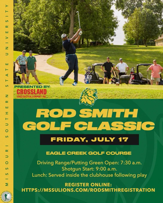 A day on the course. A difference for our Lions. 

Join us July 17, 2026, for the Rod Smith Golf Classic.

Registration is now open. 
