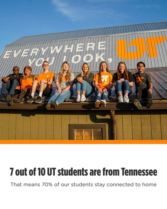 Everywhere you look, UT mural with students smiling