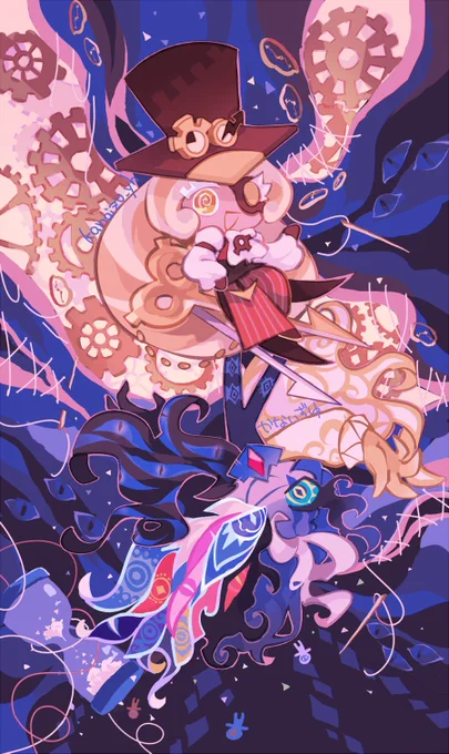 CookieRun:kingdom fan art,
Time Keeper Cookie,
Shadow Milk Cookie.