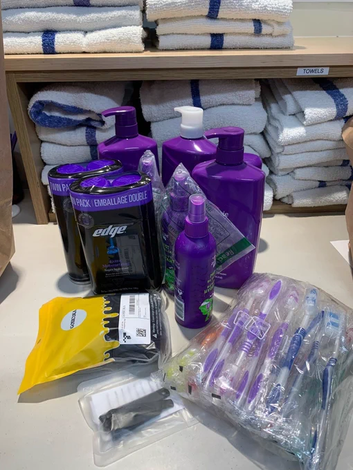 An image of soap and toiletries that an RA volunteer donated to a mental health hospital. 