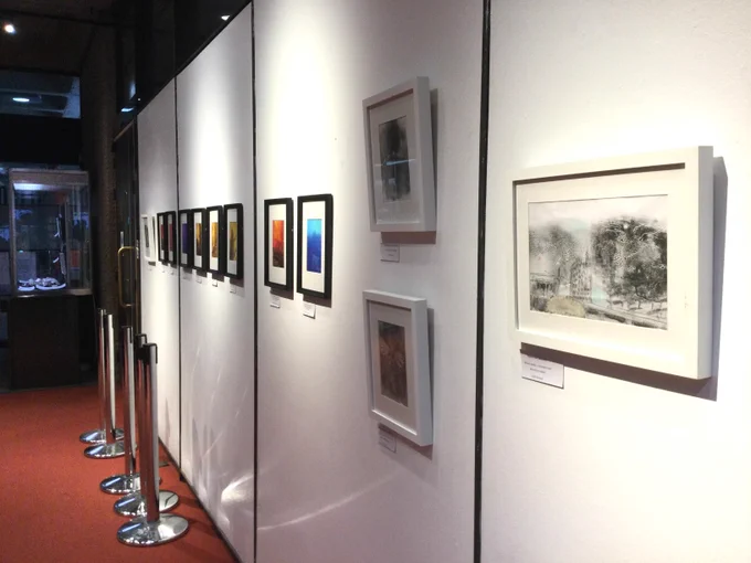 photographs of artwork from the microverse exhibition at the barbican library