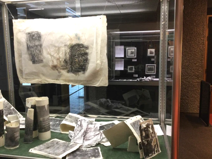 photographs of artwork from the microverse exhibition at the barbican library