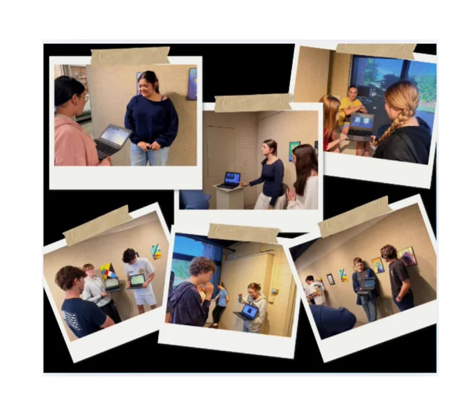 collage of students participating in gallery walks