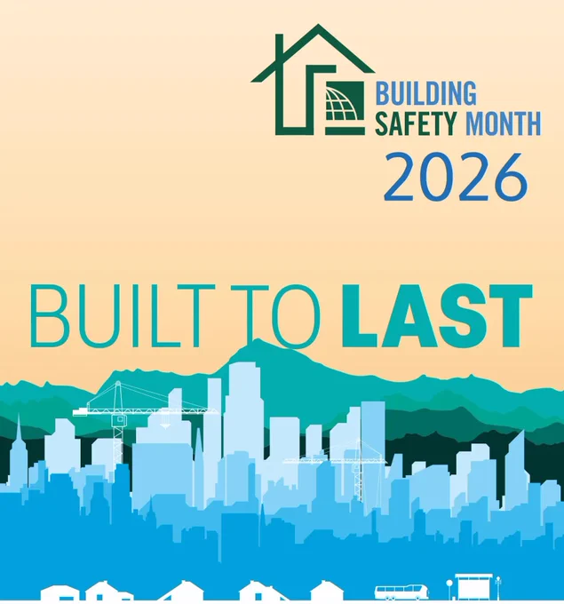 Built to Last - building safety month 2026 graphic