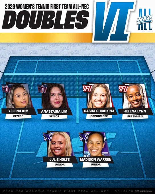 The 2026 Women's Tennis All-NEC First Team (DOUBLES)