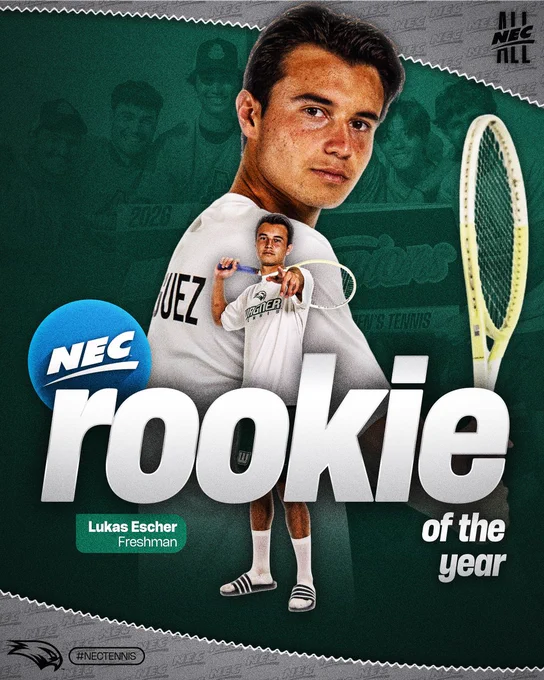 Wagner freshman Lukas Escher is the 2026 NEC Men's Tennis Rookie of the Year
