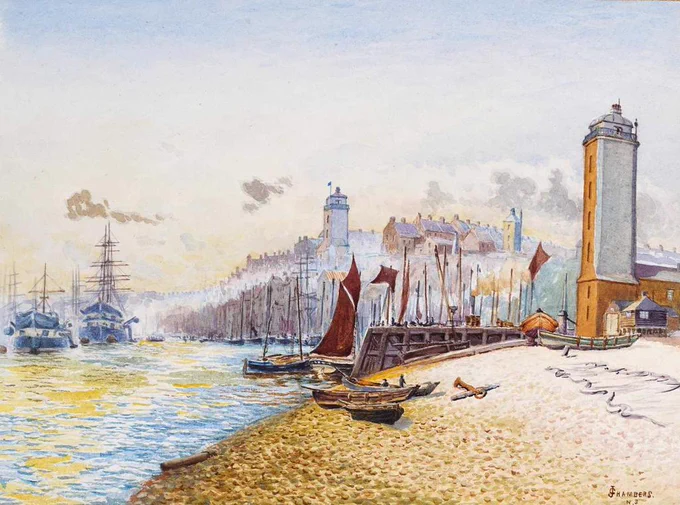 At auction, an important presentation album containing 7 watercolours of Tyneside scenes, presented to Joseph Spence JP of Tynemouth, by the Liberal Electors of the Borough on the occasion of the General Election of 1885. He lost.

Image: Anderson & Garland Ltd. Newcastle