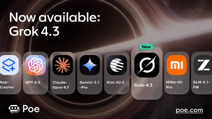 Grok 4.3 is available on Poe