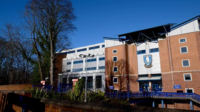 A view of the South Stand at Hillsborough from Parkside Road.