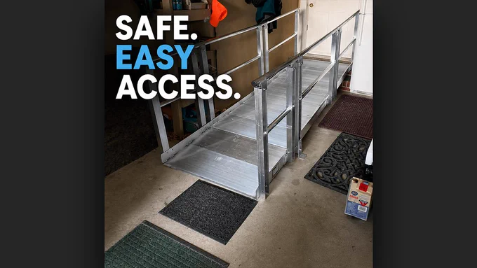 A portable ramp provides safe, easy access to your home.